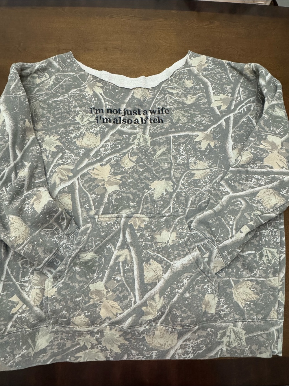 Graphic Camouflage Sweatshirt - "I'm not just a wife"
